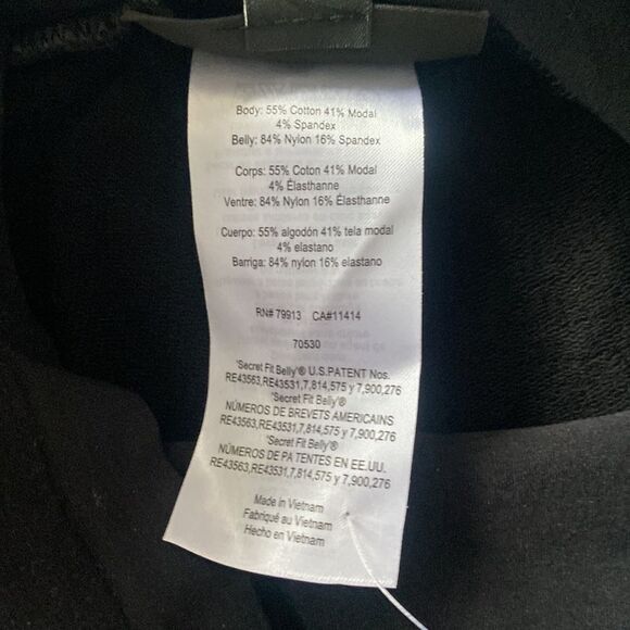 Maternity Leggings Black French Terry Size XS Full Length Thick! - Picture 10 of 10